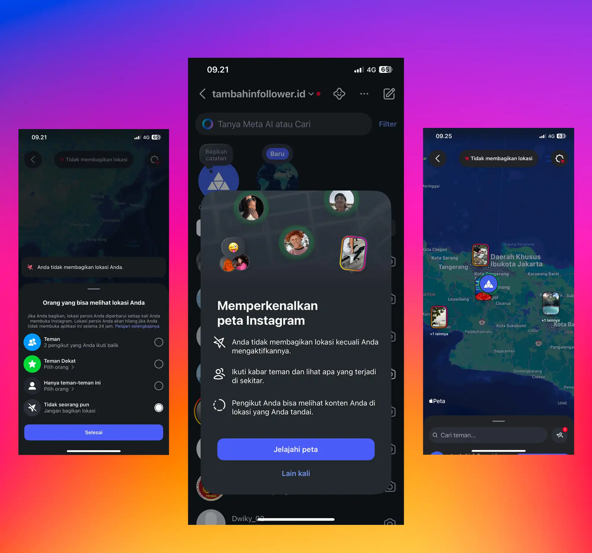 cara instagram map lokasi